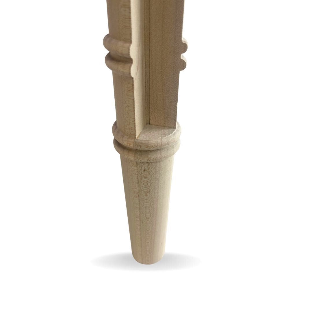 Closer view of faux bamboo legs