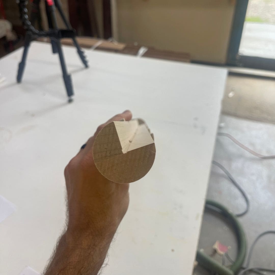 Top view of faux bamboo legs